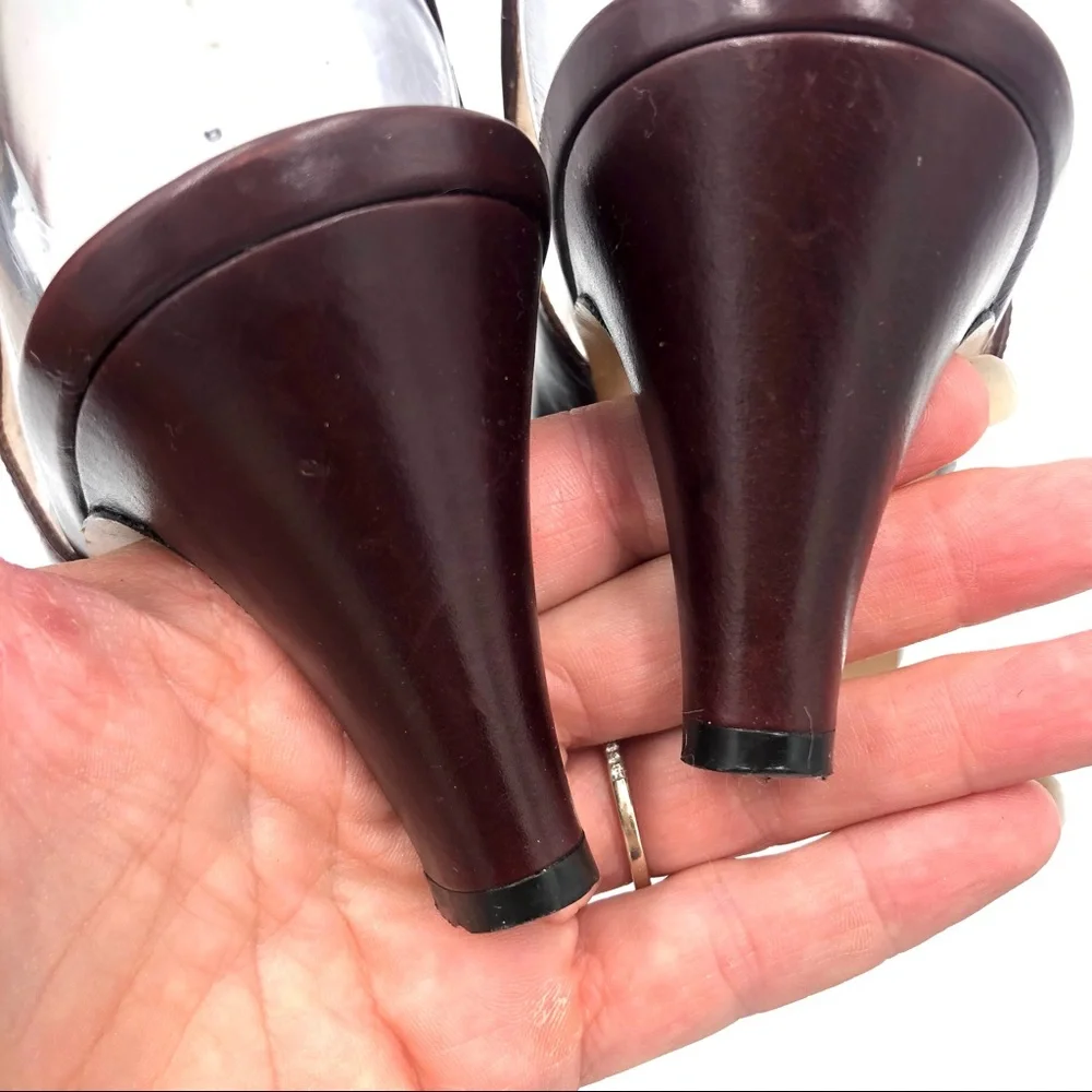 Salvatore Ferragamo Vintage Brown‎ Slingback 8.5N